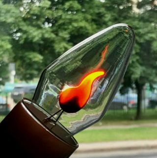 Vintage Gas Neon Light Bulb Soviet Flame Flicker Nos Mp - 220 Kinescope Ussr Rare