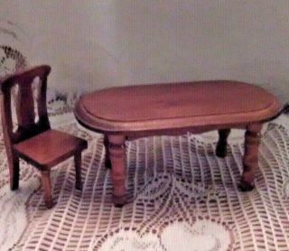 Vintage Dollhouse Dining Table And Chair