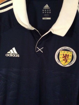 Scotland Football Shirt 2011 - 2013 Adidas Home Xtra Large Climacool Rare XL 2