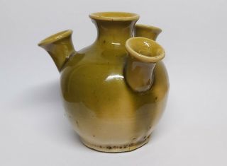 Rare Aller Vale C1890s Olive Straw Udder Vase Arts & Crafts