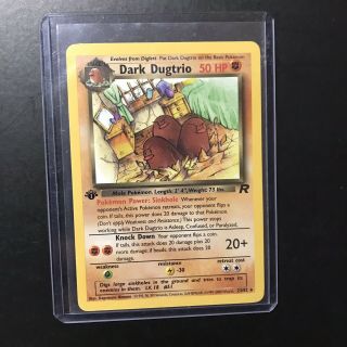 1st Edition Dark Dugtrio 23/82 Team Rocket Rare Pokemon Card Wotc