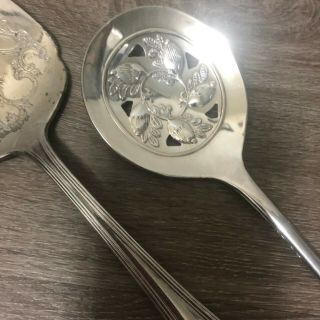 Gorham Heritage Silver Plate Cake Knife Servers Italy Lemon Design Spoon 2
