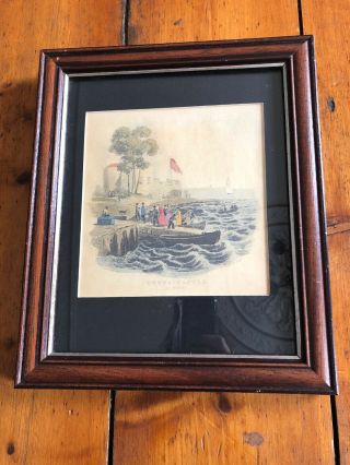 Isle Of Wight Cowes Castle 1845 Old Antique Vintage Print Framed