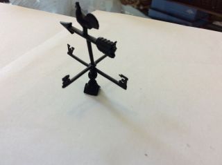 Dollhouse Miniatures Rooster Weather Vane,  Black Metal,  1:12 Scale,