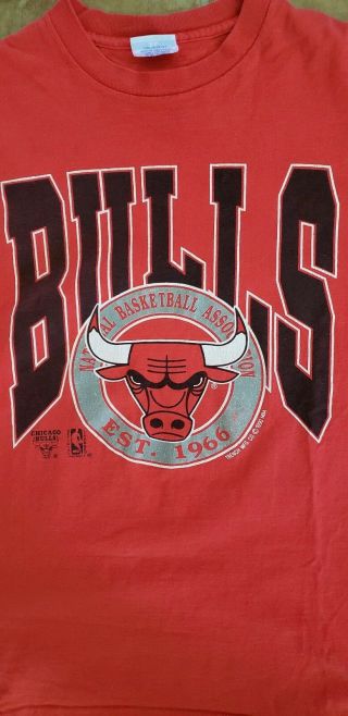 Rare Vintage Chicago Bulls t - shirt XL 1990 Made in USA NBA Michael Jordan 3