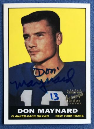 Don Maynard 1998 Topps Stars Rookie Reprint Rare Sp On Card Auto 150