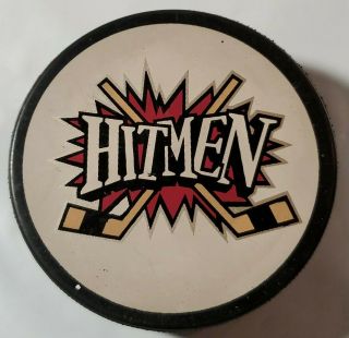 Calgary Hitmen Whl Inglasco Official Game Puck Made In Canada Vintage Rare Old