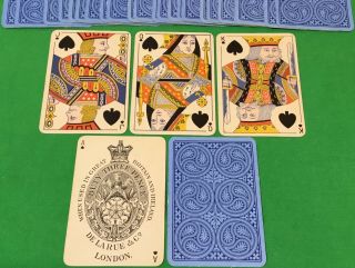 Old Antique DE LA RUE Wide Bezique Pack Playing Cards LEAF CIRCLES Art Design 2