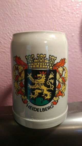 Vintage German Heidelberg Beer Stein 5 " Tall Very Rare Gray