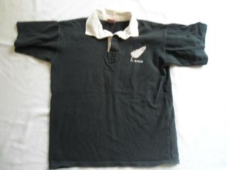 Vintage Rare Zealand All Blacks Cotton Traders Rugby Jersey Med