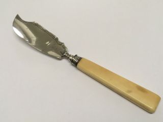 Lovely Georgian Solid Silver & Bone Handled Butter Knife By W.  S Birmingham 1825