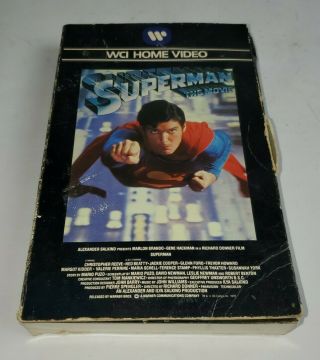 Superman The Movie Vhs 1979 Wci Warner Home Video Big Box Rare Christopher Reeve