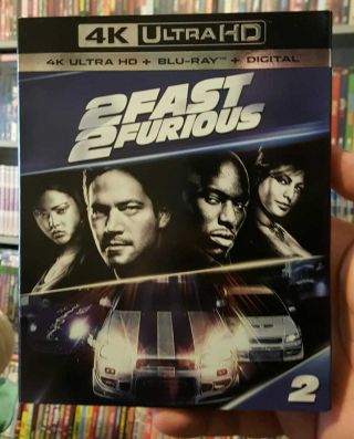 2 Fast 2 Furious 2003 4k Uhd,  Blu - Ray,  Rare Slipcover Like - Oop No Digital