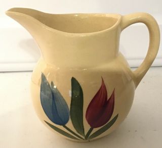 Vintage Watt Pottery 62 Dutch Tulip Pitcher Creamer Usa 4” Rare