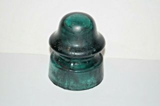 Antique Blue Green Glass Electrical Insulator Made In Usa Vtg Vintage