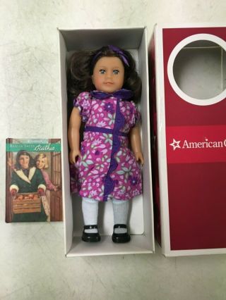American Girl Doll Mini Ruthie 6.  5 Inch Retired Doll W Box & Book Rare