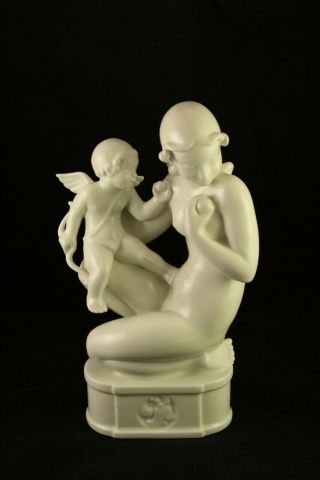 Rare Dahl Jensen Copenhagen Porcelain 1034 Venus & Cupid Figurine By Poul Lemser
