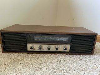 Vintage Lafayette Am/fm Radio Solid State Stereo Receiver Wood Cabinet - Rare