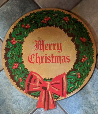 Vintage Dourglas Fir Plywood Wreath From 1950 