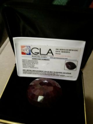 627.  95 Ct Loose Natural Ruby With Gem Gla Report Rare $22,  000