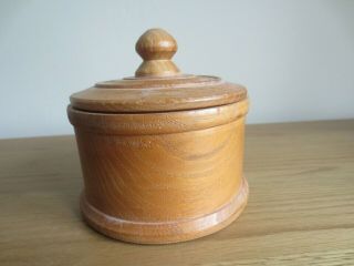 Wooden Lidded Pot Jar Treen 1970s Handmade Turned Retro Made In Norfolk