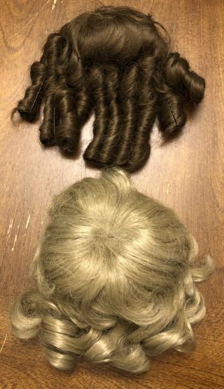 Vtg 2 Doll Wigs French Curl & Wave For Compo - Bisque Dolls