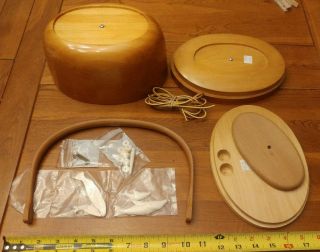 Nantucket Purse Basket Kit,  9 " Oval Mold,  Base,  Handle,  Bone Accents,  Strap Rare