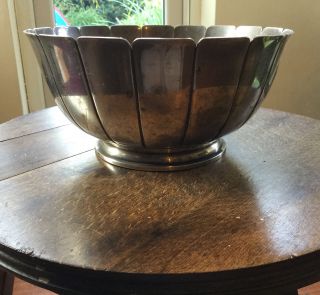 Vintage Antique Silver On Copper Bowl Footed 20cm Dia - 10cm H
