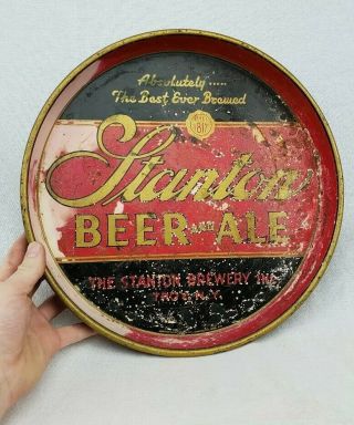 Rare Antique Stanton Brewing Co.  Troy Ny Tray Beer & Ale Advertising Tray