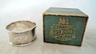 Jersey Channel Islands Engine Turned George V 1936 Solid Silver Napkin Ring