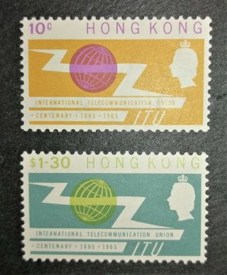 Hong Kong Stamp,  1965,  100th Anniversary Of I.  T.  U. ,  Mnh,  Full Gum,  Gem,
