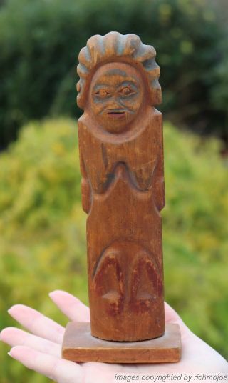 Fine Rare Old Northwest Coast Tlingit Indian Cedar Totem C1900