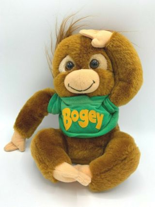 Vintage 1980s Hallmark Heartline Shirt Tales Bogey Monkey Plush Stuffed Toy 12”