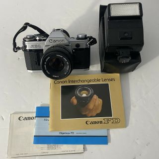 Canon Ae - 1 35mm Film Camera W/ 50mm 1:1.  8 Lens & Great Rare