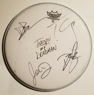 Rare Theory Of A Deadman White Drumhead Signed Autographed By All.  Stage