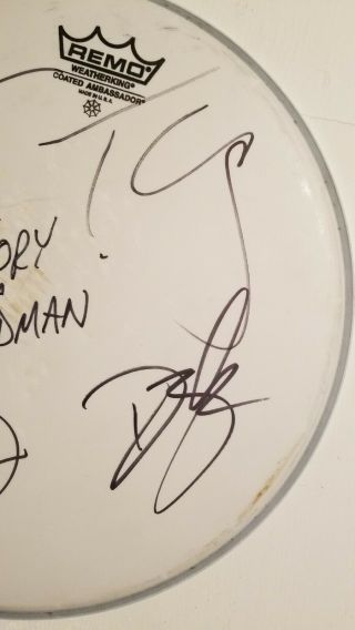 Rare THEORY OF A DEADMAN White Drumhead Signed Autographed by All.  Stage 2