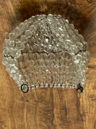 Antique Light Bulb Cover Crystal Czech Glass Graduated Beads 3 " Snap Closure