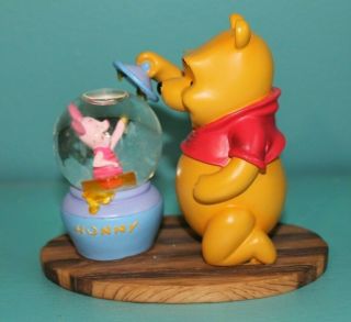 Rare Disney Winnie The Pooh Piglet Hunny Jar Snowglobe 6 " Euc Globe