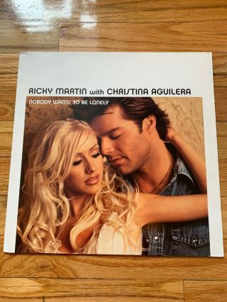 Ricky Martin Christina Aguilera Nobody Wants To Be Lonely Rare 12 " Vinyl Import