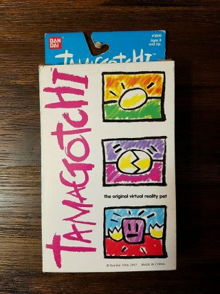 RARE 1997 Bandai Tamagotchi Virtual Pet Black w/Instructions Booklet 2