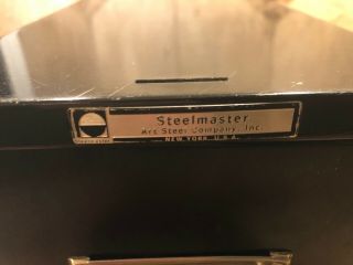 Vintage Steelmaster Single Drawer Industrial Index Card File Cabinet - black 2