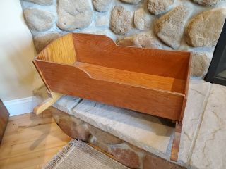 Vintage Wooden Baby Cradle (with Wooden Rocking Legs) In Great Shape