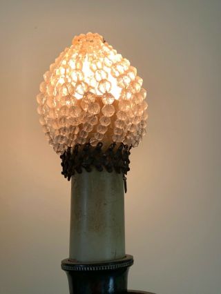 Antique Light Bulb Cover Crystal Czech Glass Graduated Beads Accordion Closure 2