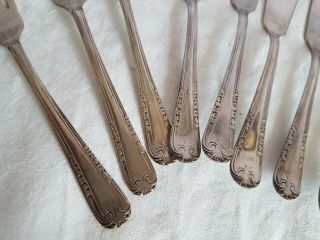 Art Deco Vintage 12 Piece Fish Knife & Fork - Silver Plated EPNS Cutlery 2