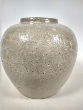 Antique Chinese Stoneware Large Grey Blue Glaze Ginger Jar