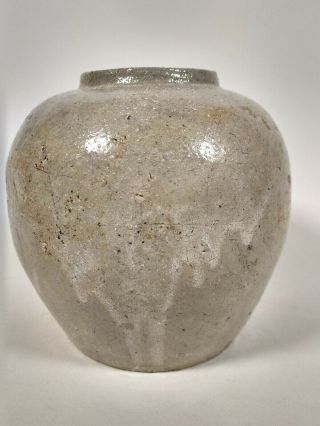 Antique Chinese Stoneware Large Grey Blue Glaze Ginger Jar 3