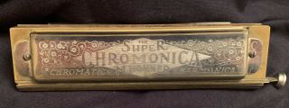 Vintage Rare Pre - War Hohner Chromonica W/ Star Key Of C Awesome