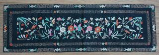 Large Antique Chinese Silk Kesi Embroidered Flower Bird Textiles 19th C Qing