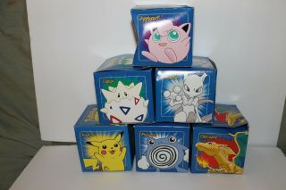 6 - 1999 Burger King Pokemon 23k Gold Cards & Balls Set Of 6 Toys Collectible