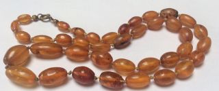 Antique Victorian Natural Amber Bead Necklace